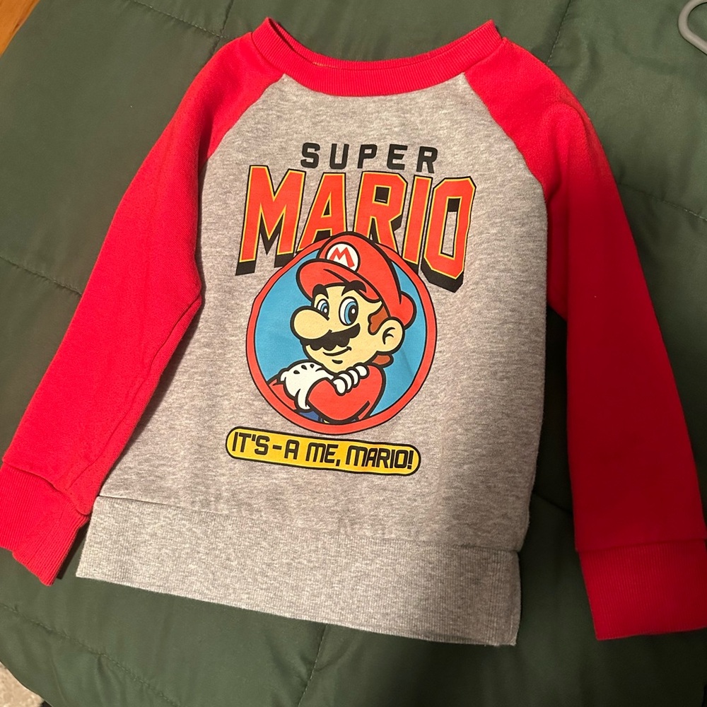 Jumping Beans Red and Gray Super Mario Sweatshirt